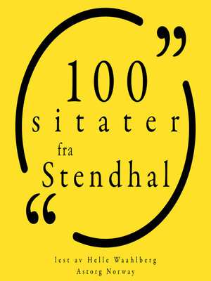 cover image of 100 sitater fra Stendhal